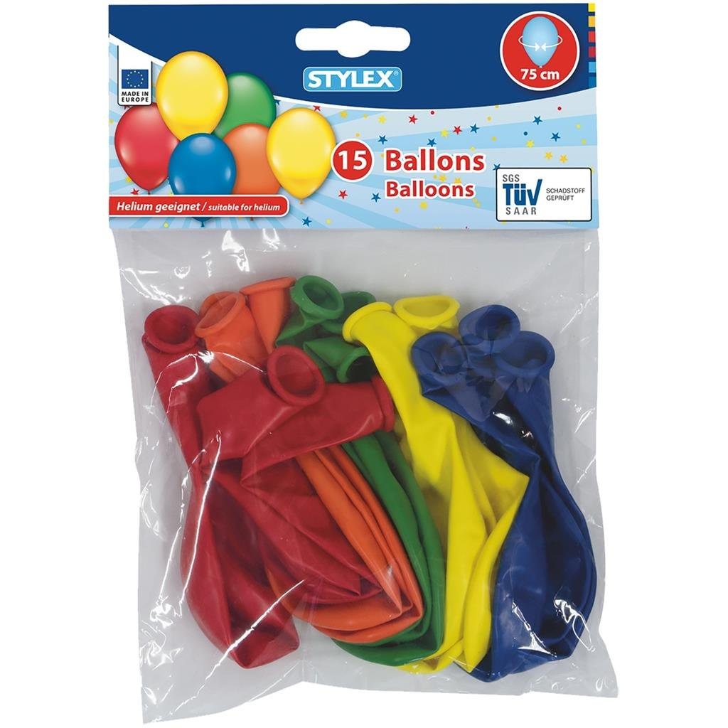 Stylex\u0020Helium\u0020Ballonnen\u002075\u0020cm\u002015\u0020Stuks