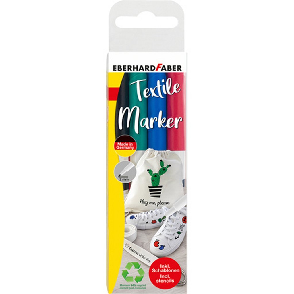 Eberhard\u0020Faber\u0020EF\u002D578204\u0020Textielmarker\u00204\u0020Stuks\u0020\u002B\u0020Sjablonen
