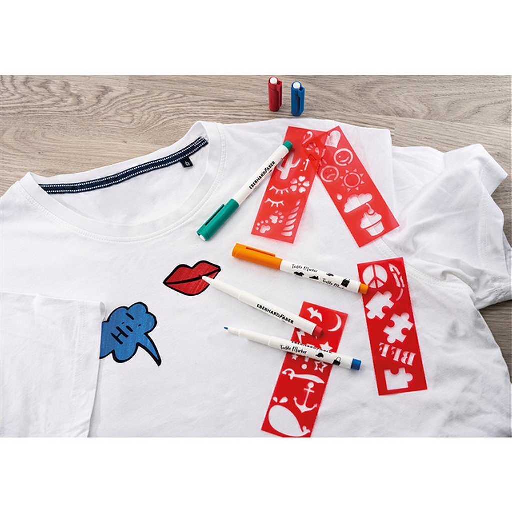 Eberhard\u0020Faber\u0020EF\u002D578204\u0020Textielmarker\u00204\u0020Stuks\u0020\u002B\u0020Sjablonen
