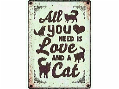 PLENTY\u0020GIFTS\u0020WAAKBORD\u0020BLIK\u0020ALL\u0020YOU\u0020NEED\u0020IS\u0020LOVE\u0020AND\u0020A\u0020CAT\u002021X15\u0020CM
