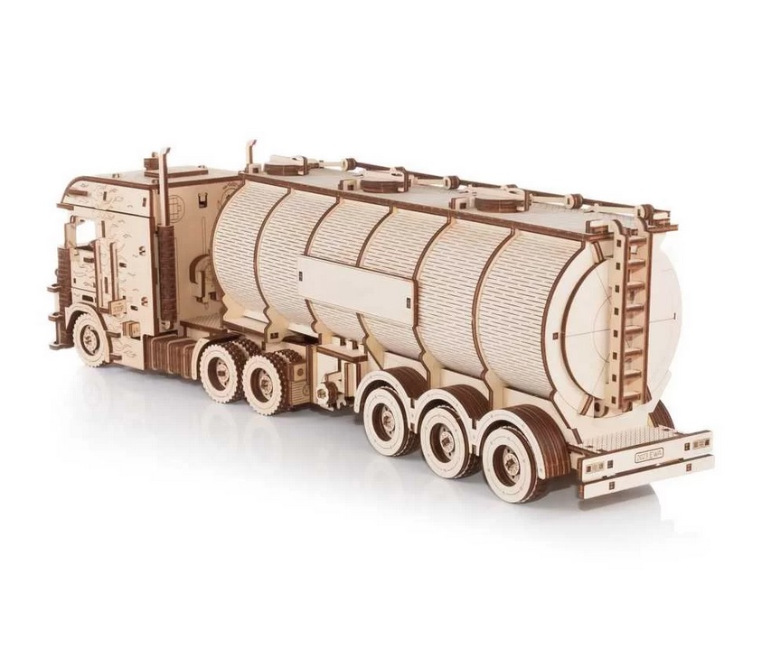 Eco\u0020Wood\u00203D\u0020Houten\u0020Puzzel\u0020Truck\u0020\u201CRoad\u0020King\u201D\u0020met\u0020ronde\u0020Container\u002DSemitrailer\u0020Modelbouw