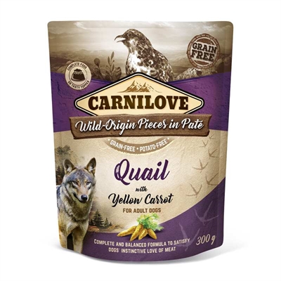CARNILOVE\u0020DOG\u0020POUCH\u0020KWARTEL\u0020\u002F\u0020GELE\u0020WORTEL\u002012X300\u0020GR