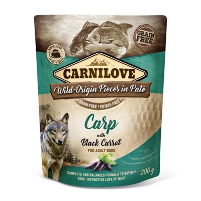 CARNILOVE\u0020DOG\u0020POUCH\u0020KARPER\u0020\u002F\u0020ZWARTE\u0020WORTEL\u002012X300\u0020GR