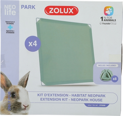 ZOLUX\u0020NEOLIFE\u0020NEOPARK\u0020KONIJN\u0020UITBEREIDINGSSET\u0020GESLOTEN\u0020PANELEN\u002035X35\u0020CM\u00204\u0020ST