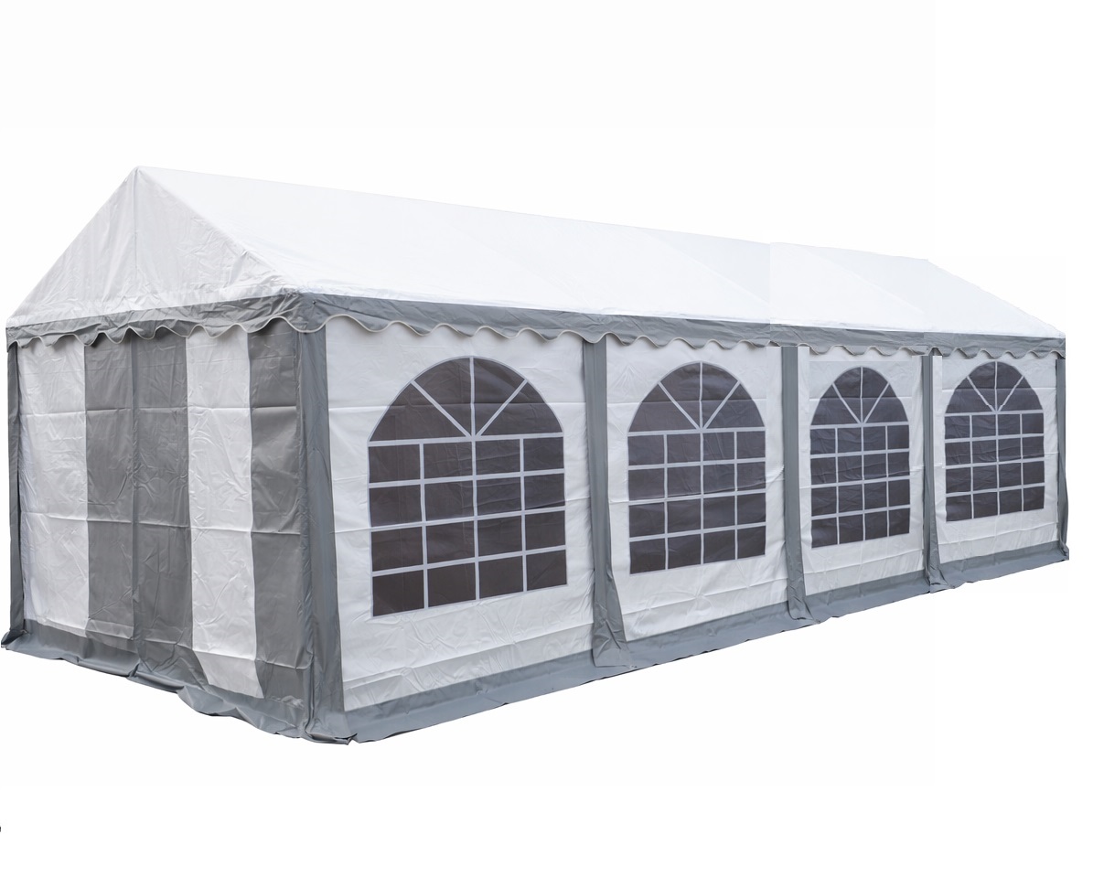 Professionele\u0020Partytent\u0020PVC\u00204x8x2,2\u0020mtr\u0020in\u0020Wit\u002DGrijs