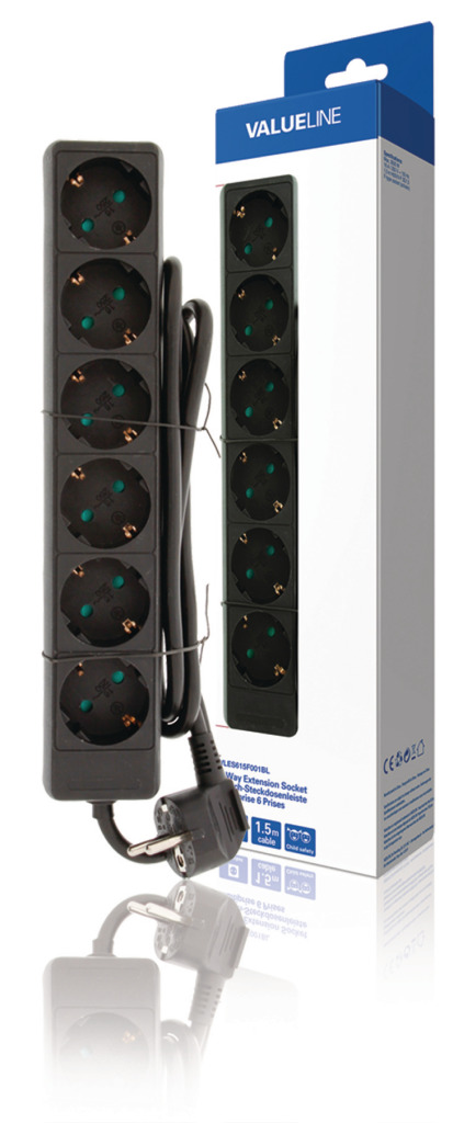 Valueline\u0020VLES615F001BL\u0020Stekkerdoos\u00206\u002Dwegs\u00201.50\u0020M\u0020Zwart Valueline\u0020VLES615F001BL\u0020Stekkerdoos\u00206\u002Dwegs\u00201.50\u0020M\u0020Zwart