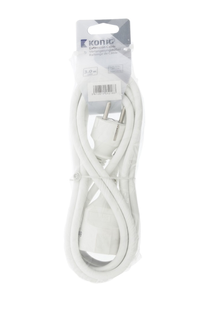 K\u0026ouml\u003Bnig\u0020EC103F1WH\u0020Stroom\u0020Verlengkabel\u00203\u0020M\u0020H05vv\u002Df\u00203g1.5\u0020Ip20\u0020Wit