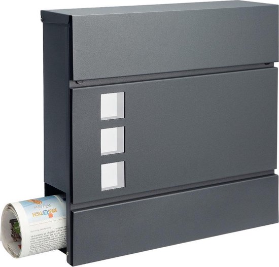 Designerbrievenbus\u0020met\u0020Inkijkraam\u0020\u002D\u0020Antraciet