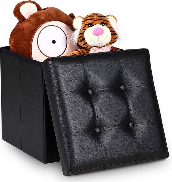 Opvouwbare\u0020poef\u0020met\u0020opslag\u0020zwart