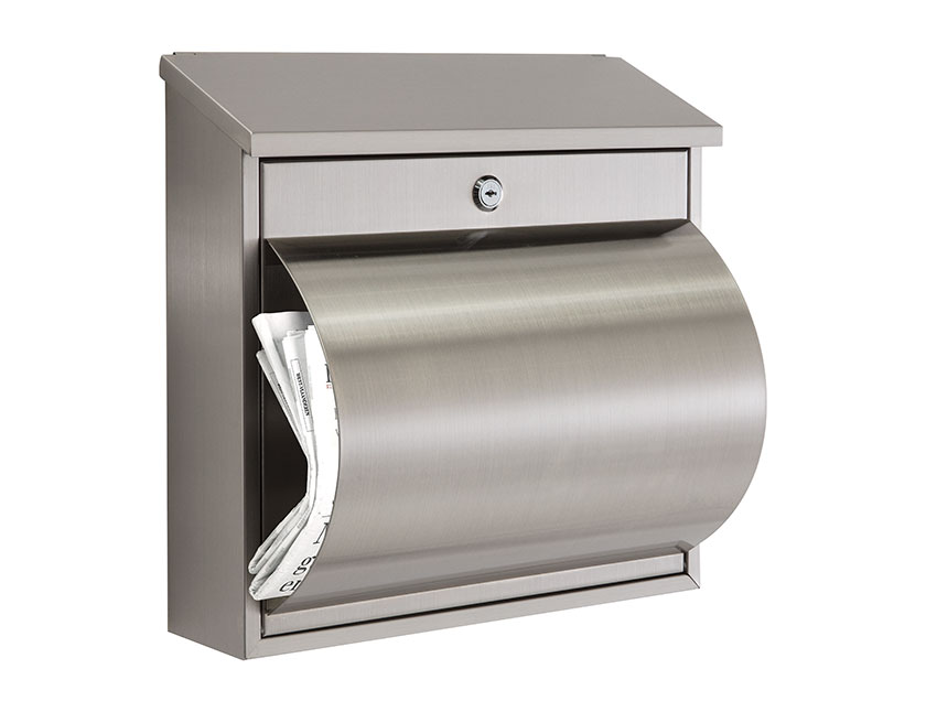 Boston\u0020brievenbus\u0020in\u0020RVS\u0020met\u0020krantenhouder