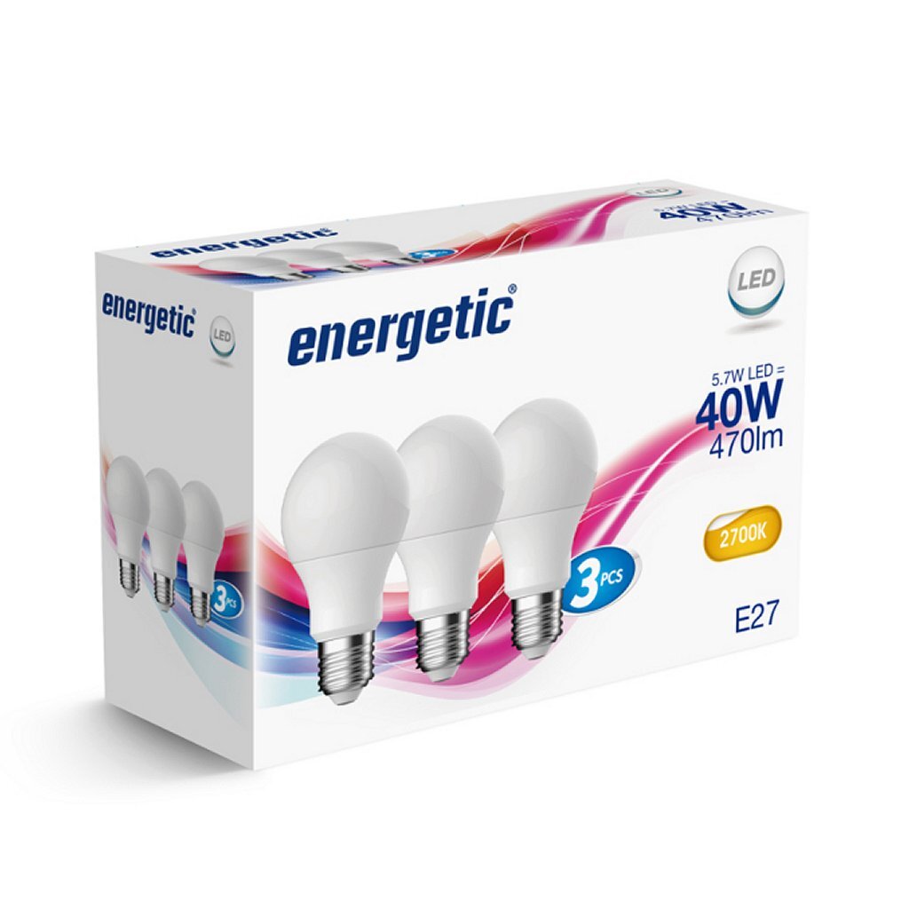 Energetic\u0020LED\u0020Bulb\u0020Lampen\u0020E27\u002040W\u00203\u0020Stuks