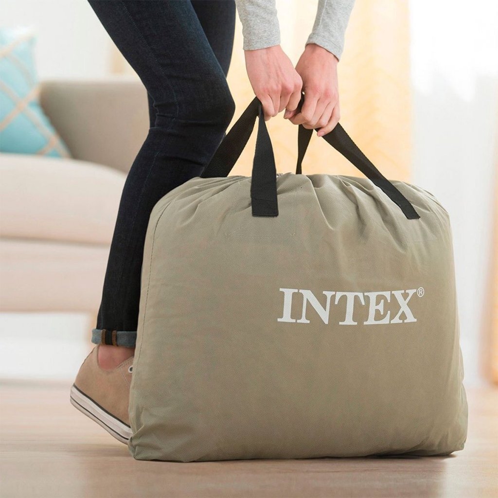 Intex\u002064122ND\u0020Pillow\u0020Twin\u00201\u002DPersoons\u0020Luchtbed\u002099x191x42\u0020cm\u0020\u002B\u0020Ingebouwde\u0020Pomp\u0020Zwart
