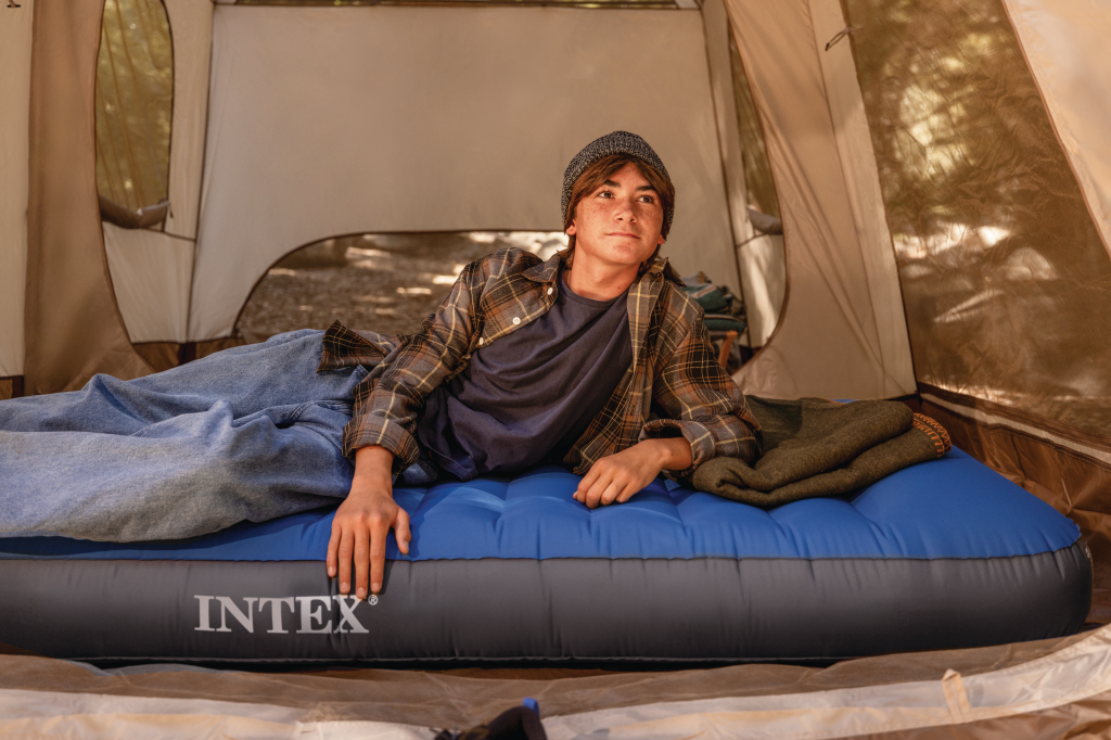 Intex\u002064011\u0020TruAire\u0020Twin\u0020Dura\u002DBeam\u0020Camping\u0020Matras\u0020191x99x22\u0020cm\u0020\u002B\u0020Quickfill\u0020USB150\u0020Pomp\u0020Blauw