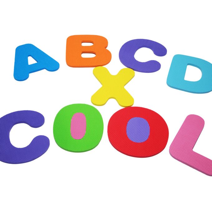 Puzzelmat\u002086\u0020delig\u0020met\u0020getallen\u0020en\u0020letters\u0020Multicolor