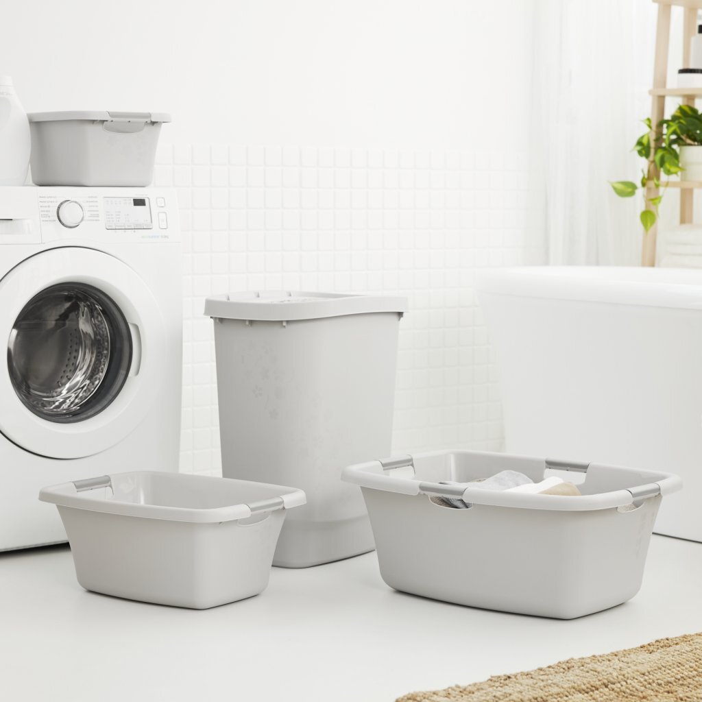Rotho\u0020Flowers\u0020Wasmand\u002012L\u0020Cool\u0020Grijs