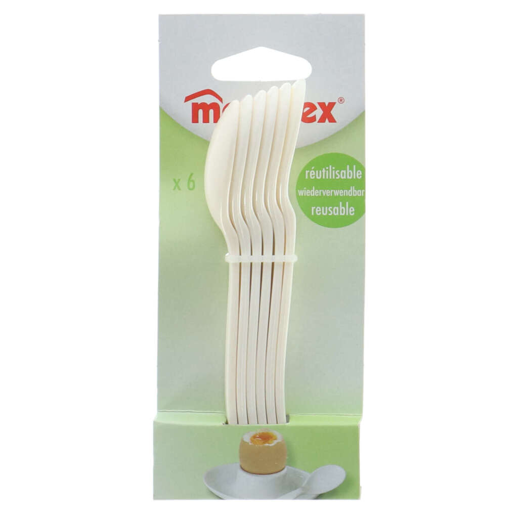Metaltex\u0020Eierlepels\u00206\u0020Stuks\u0020Wit