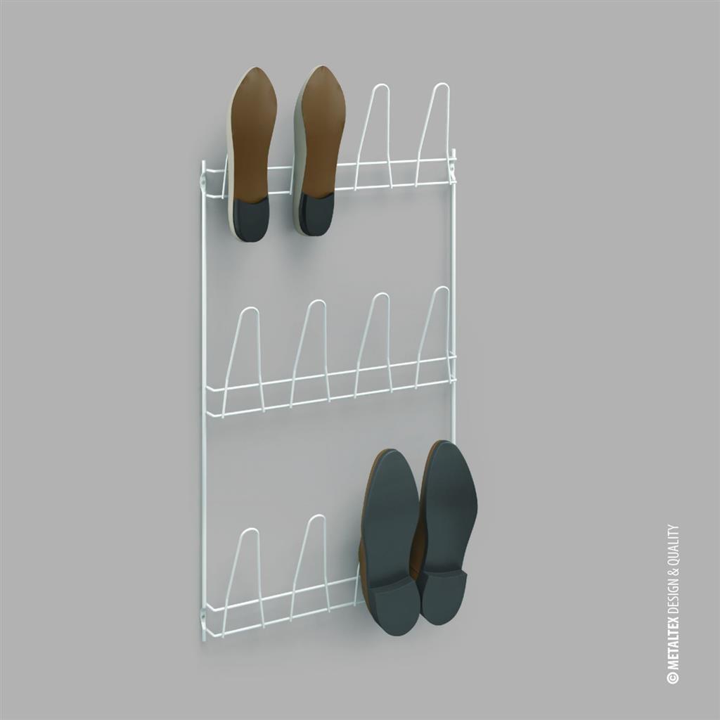 Metaltex\u0020Wandschoenenrek\u0020Penny\u00206\u0020Paar\u0020Schoenen\u002041x77\u0020cm\u0020Wit