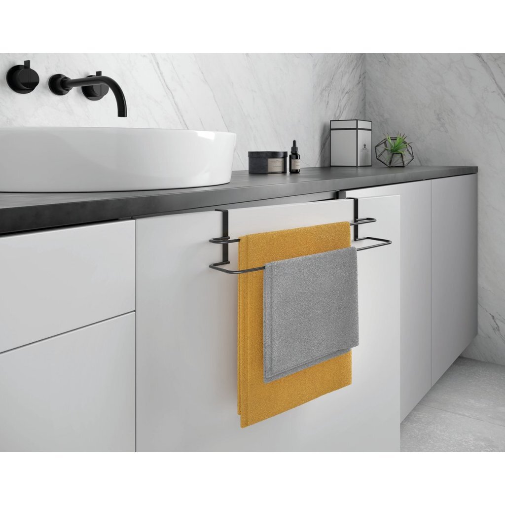 Metaltex\u0020Dubbele\u0020Handdoekhouder\u002038x10x9\u0020cm\u0020Zwart