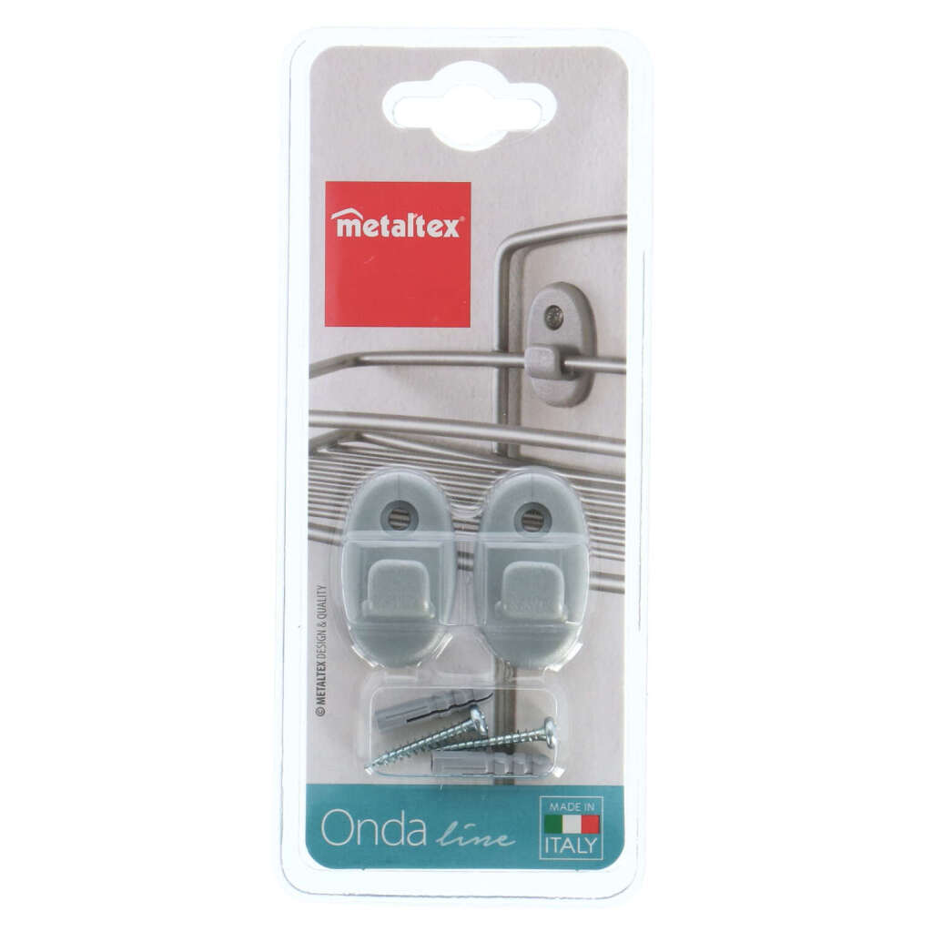 Metaltex\u0020Wandhaakjes\u00202\u0020Stuks\u0020Grijs