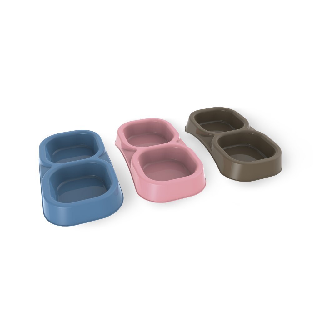 Bama\u0020Pet\u0020Dubbele\u0020Voederbak\u002021x11.5x3\u0020cm\u0020Diverse\u0020Kleuren