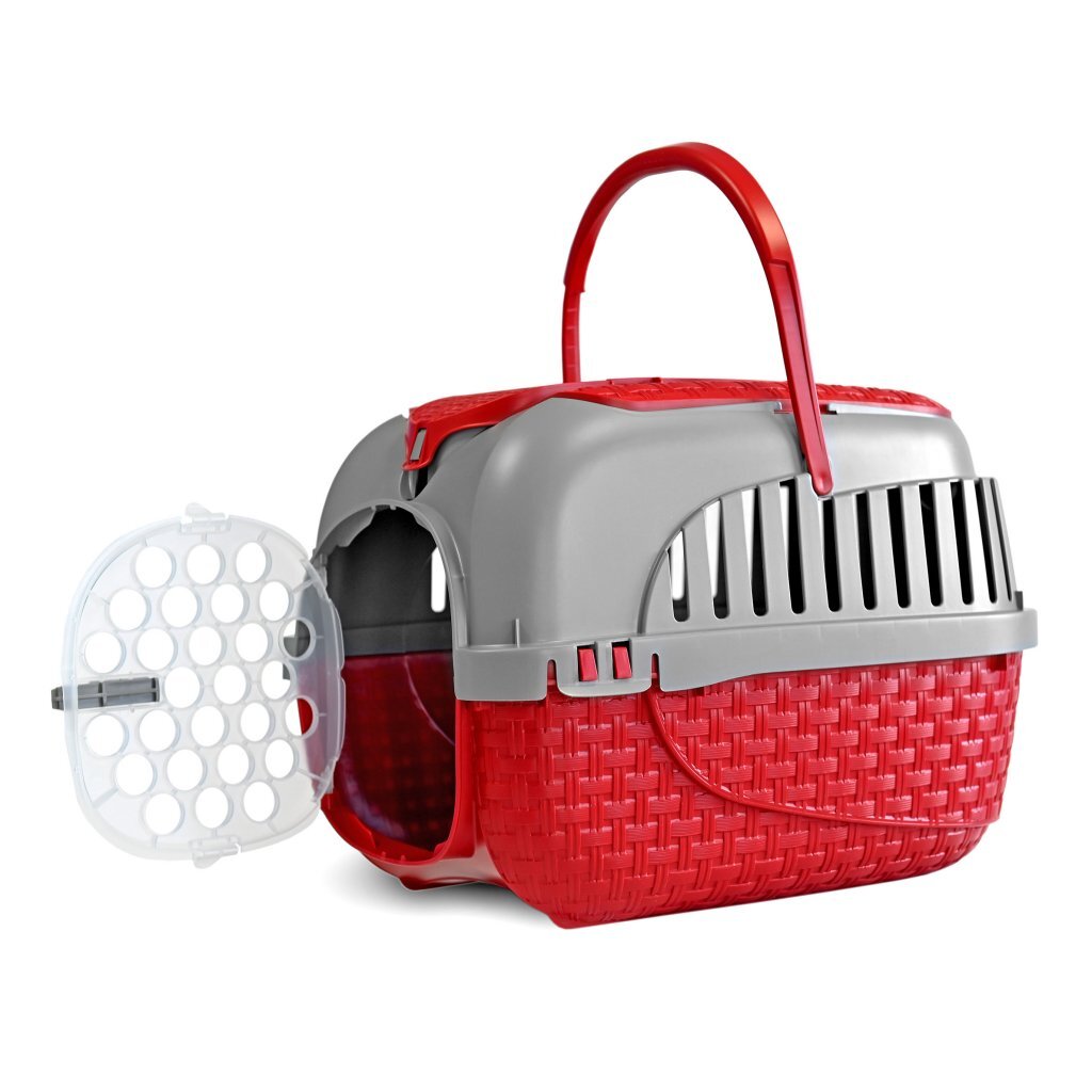 Bama\u0020Pet\u0020Transportbox\u002052x33x34\u0020cm\u0020Rood\u002FZilver