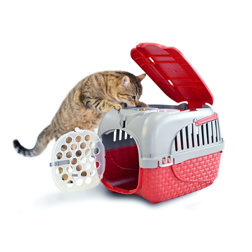 Bama\u0020Pet\u0020Transportbox\u002052x33x34\u0020cm\u0020Rood\u002FZilver