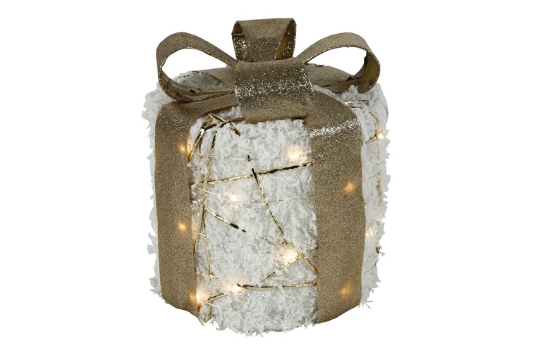 Kerstkado\u0020met\u002020\u0020leds\u0020warm\u002Dwit\u0020sneeuw\u0020glittergoud