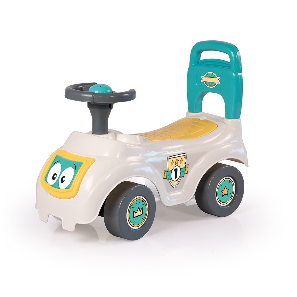 Dolu\u0020Loopauto\u0020met\u0020Toeter\u0020Wit\u002FGroen\u002FGeel\u002047x37x20.5cm