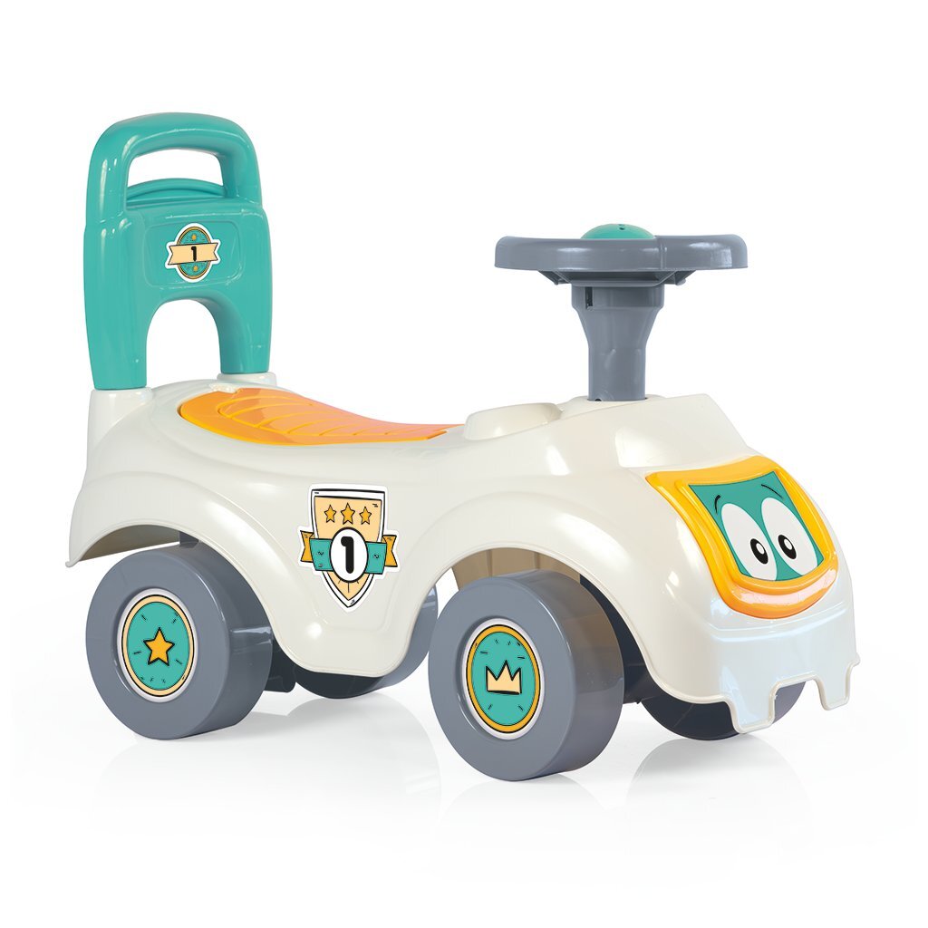 Dolu\u0020Loopauto\u0020met\u0020Toeter\u0020Wit\u002FGroen\u002FGeel\u002047x37x20.5cm