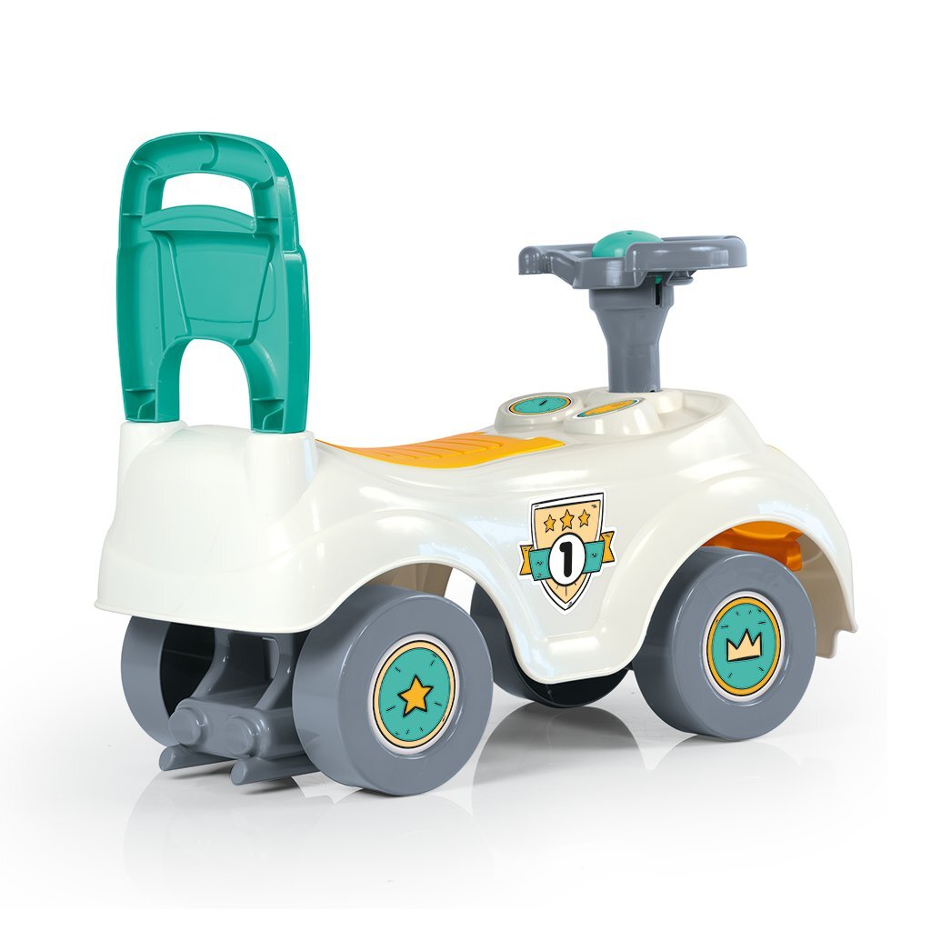 Dolu\u0020Loopauto\u0020met\u0020Toeter\u0020Wit\u002FGroen\u002FGeel\u002047x37x20.5cm