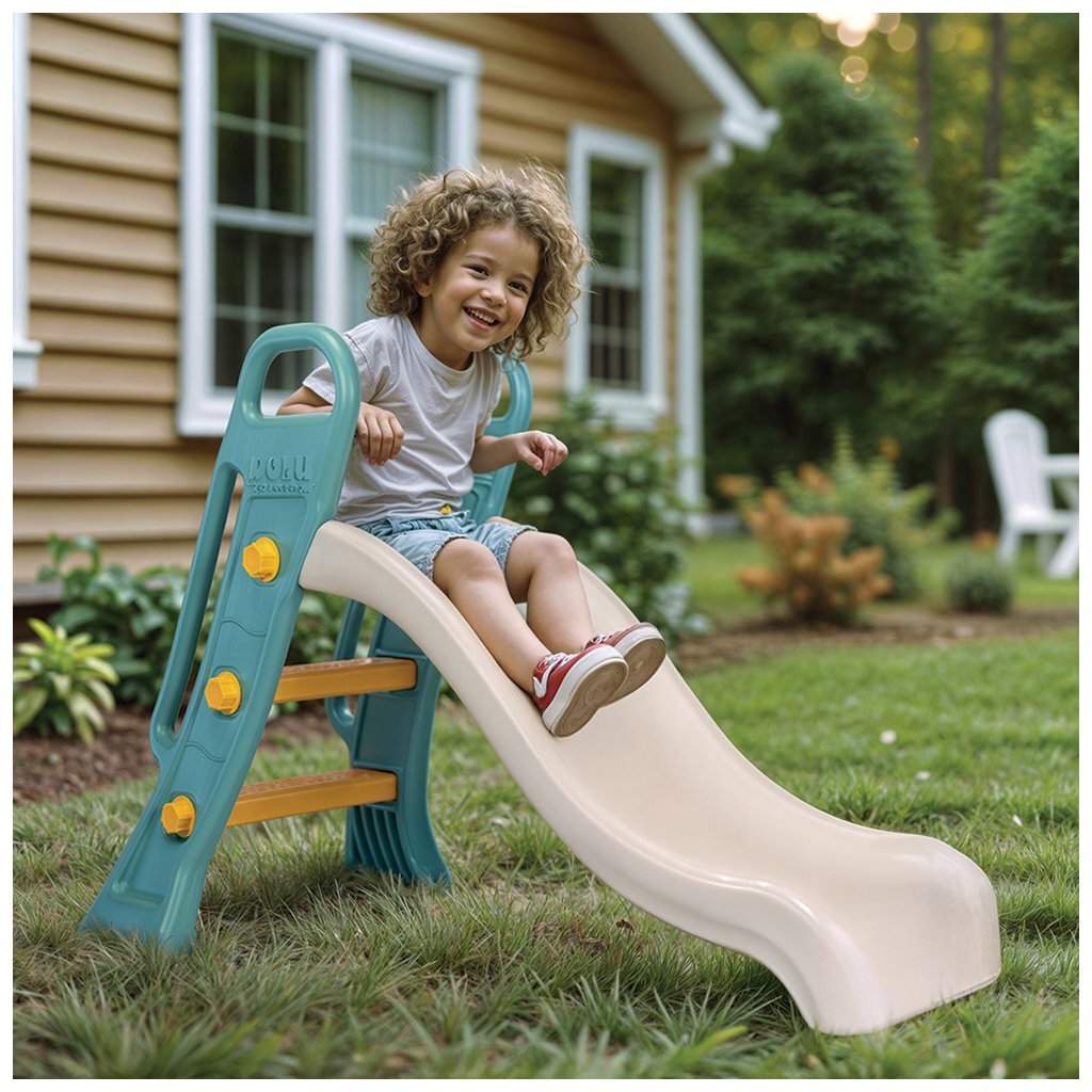 Dolu\u0020Junior\u0020Glijbaan\u002060.5x135x90\u0020cm\u0020Wit\u002FGroen
