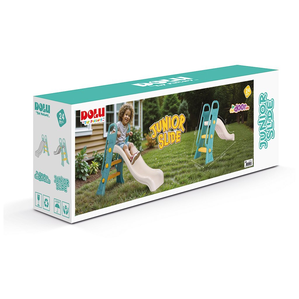 Dolu\u0020Junior\u0020Glijbaan\u002060.5x135x90\u0020cm\u0020Wit\u002FGroen