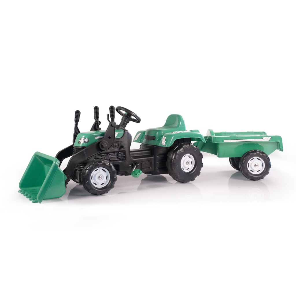Dolu\u0020Traptractor\u0020met\u0020Aanhanger\u0020\u0026amp\u003B\u0020Voorlader\u0020\u0026amp\u003B\u0020Claxon\u0020Groen\u002Fzwart