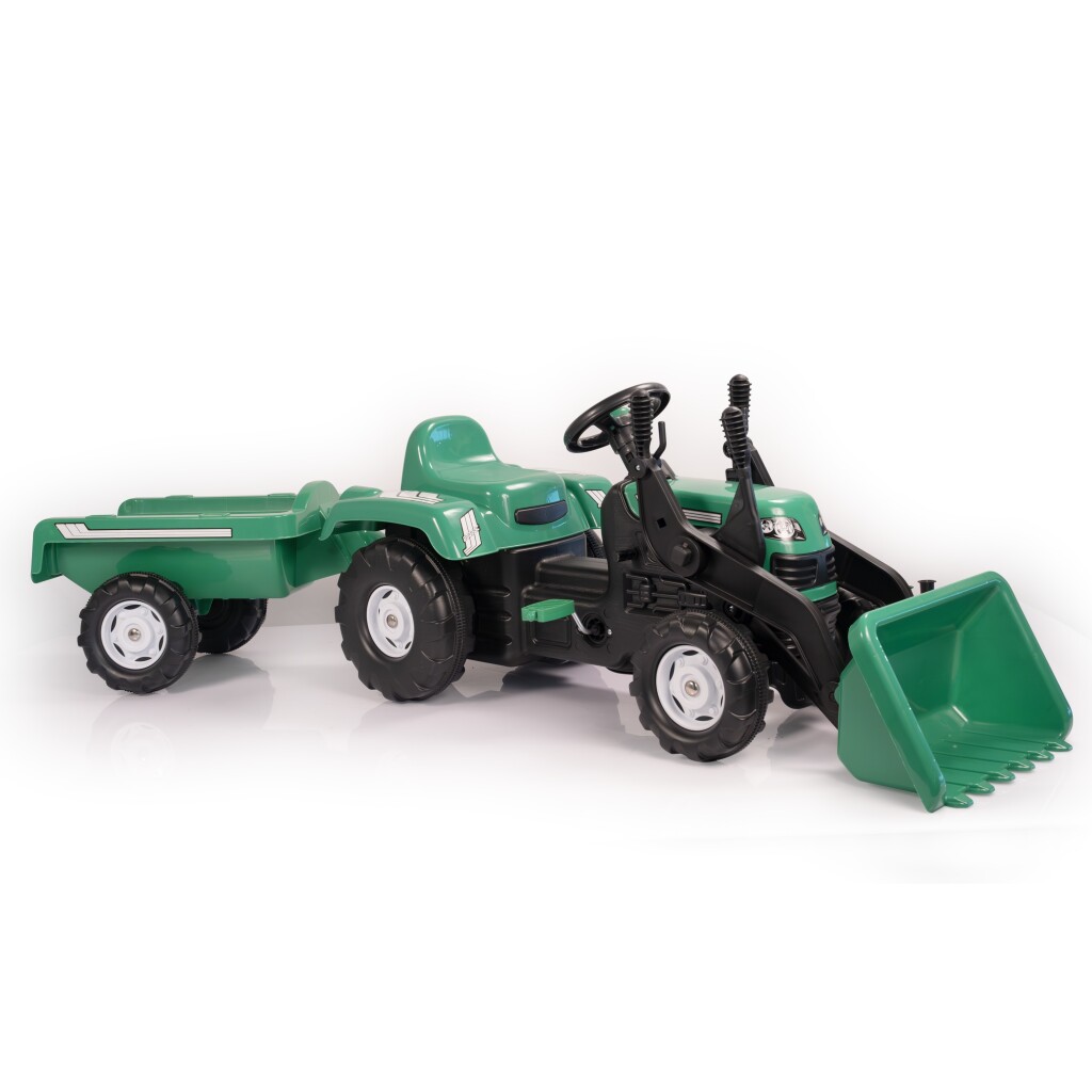Dolu\u0020Traptractor\u0020met\u0020Aanhanger\u0020\u0026amp\u003B\u0020Voorlader\u0020\u0026amp\u003B\u0020Claxon\u0020Groen\u002Fzwart