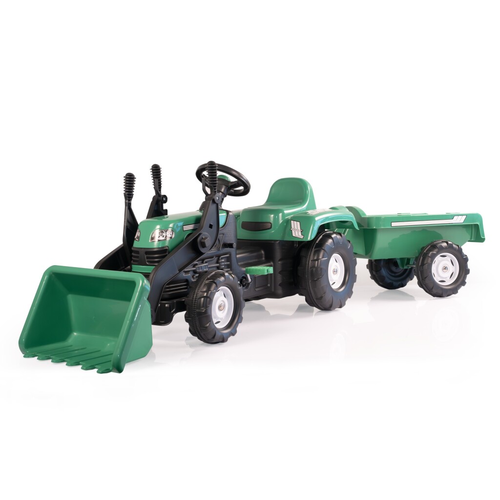 Dolu\u0020Traptractor\u0020met\u0020Aanhanger\u0020\u0026amp\u003B\u0020Voorlader\u0020\u0026amp\u003B\u0020Claxon\u0020Groen\u002Fzwart