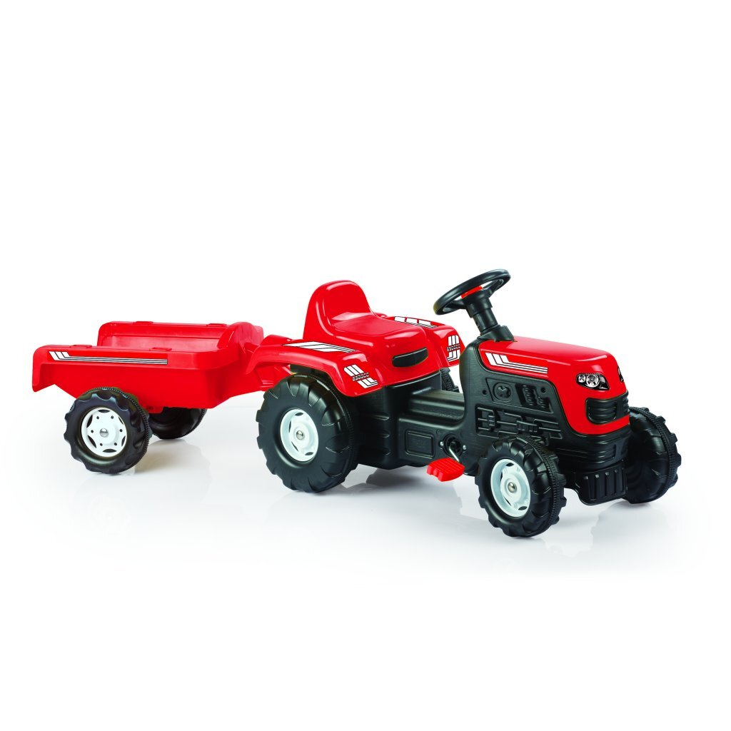 Dolu\u0020Traptractor\u0020met\u0020Aanhanger\u0020\u0026amp\u003B\u0020Claxon\u0020Rood\u002FZwart