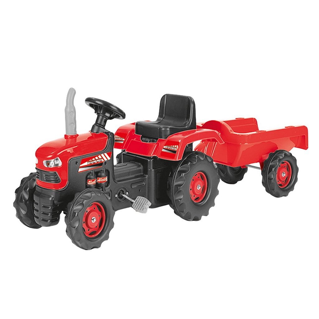 Dolu\u0020Traptractor\u0020met\u0020Aanhanger\u0020\u0026amp\u003B\u0020Claxon\u0020Rood\u002FZwart