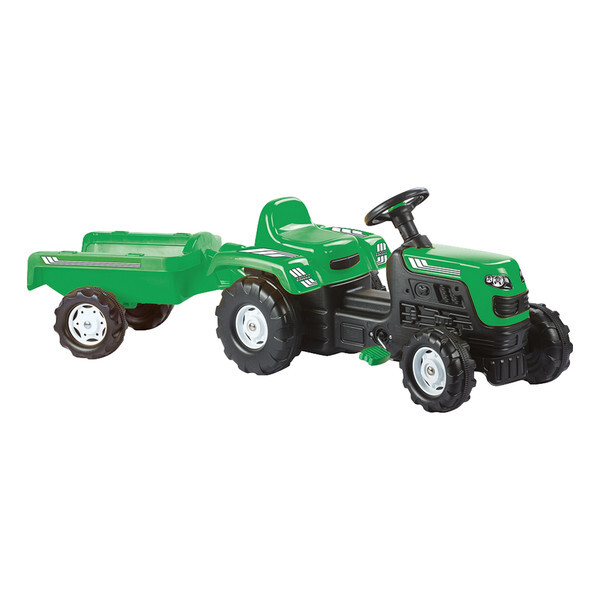 Dolu\u0020Traptractor\u0020met\u0020Aanhanger\u0020\u0026amp\u003B\u0020Claxon\u0020Groen\u002FZwart