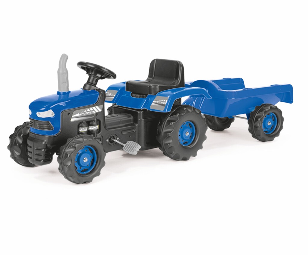 Dolu\u0020Traptractor\u0020met\u0020Aanghanger\u0020\u0026amp\u003B\u0020Claxon\u0020Blauw\u002FZwart