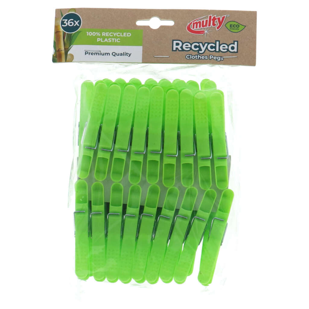 Multy\u0020ECO\u0020Gerecyclede\u0020Wasknijpers\u002036\u0020Stuks\u0020Groen