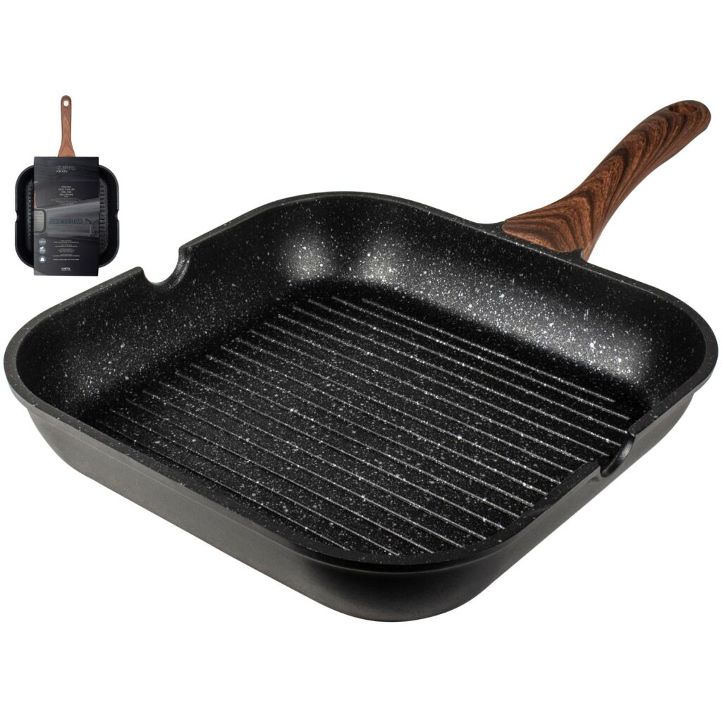 Gusta\u0020Granito\u0020Fuerte\u0020Stone\u0020Grillpan\u002028\u0020cm\u0020Zwart\u002FBruin