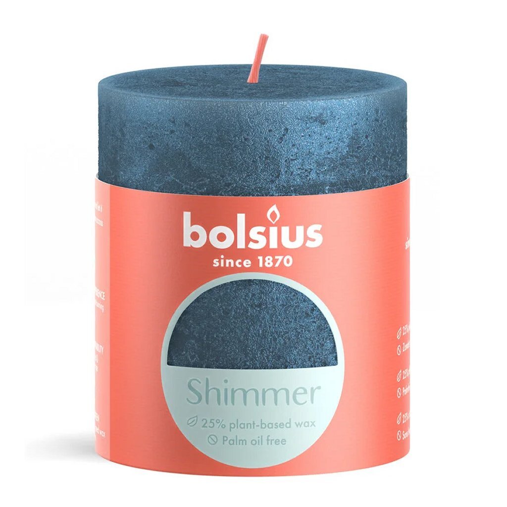 Bolsius\u0020Shimmer\u0020Stompkaars\u00208x6.8\u0020cm\u0020Blauw