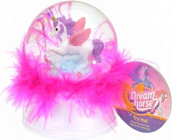 Dream\u0020Horse\u0020Sneeuwbol\u0020Eenhoorn\u0020met\u0020Licht\u0020en\u0020Veren