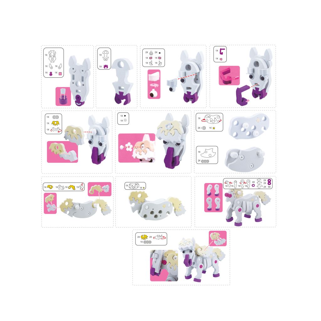 Toi\u002DToys\u00203D\u0020Puzzel\u0020Constuksructiefoam\u0020Paard\u0020Diy\u0020Set\u0020S