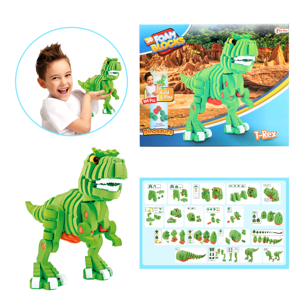 Toi\u002DToys\u0020Knutselpuzzel\u0020Dinosaurus\u002025,8\u0020Cm\u0020Groen\u0020104\u002Ddelig