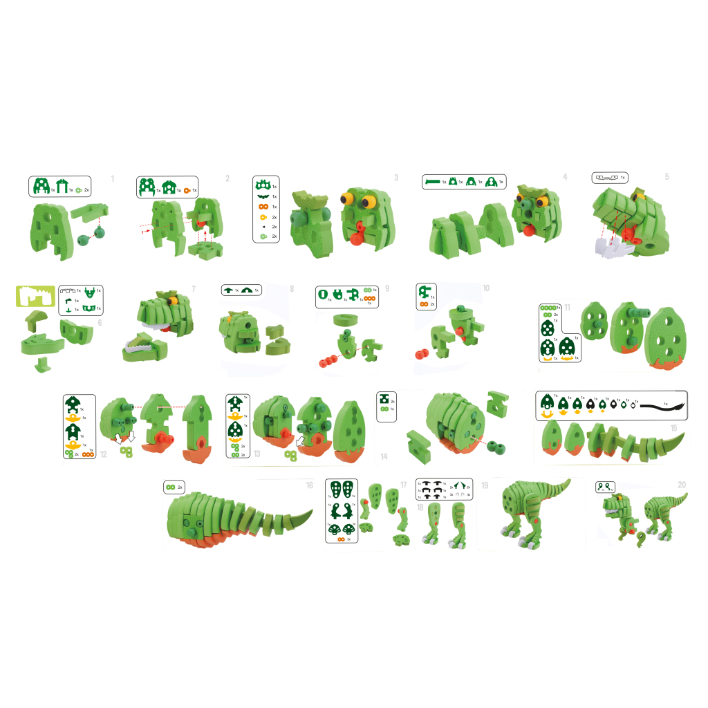 Toi\u002DToys\u0020Knutselpuzzel\u0020Dinosaurus\u002025,8\u0020Cm\u0020Groen\u0020104\u002Ddelig