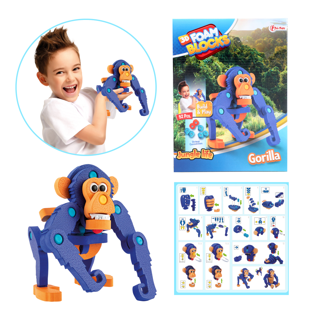 Toi\u002Dtoys\u0020Knutselpuzzel\u0020Aap\u0020Junior\u002025,8\u0020Cm\u0020Blauw\u002059\u002Ddelig