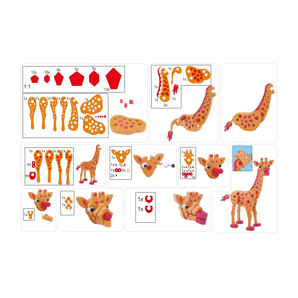 Toi\u002DToys\u00203D\u0020Puzzel\u0020Giraffe\u0020Junior\u002031,5\u0020Cm\u0020Foam\u0020Oranje\u0020104\u002Ddelig