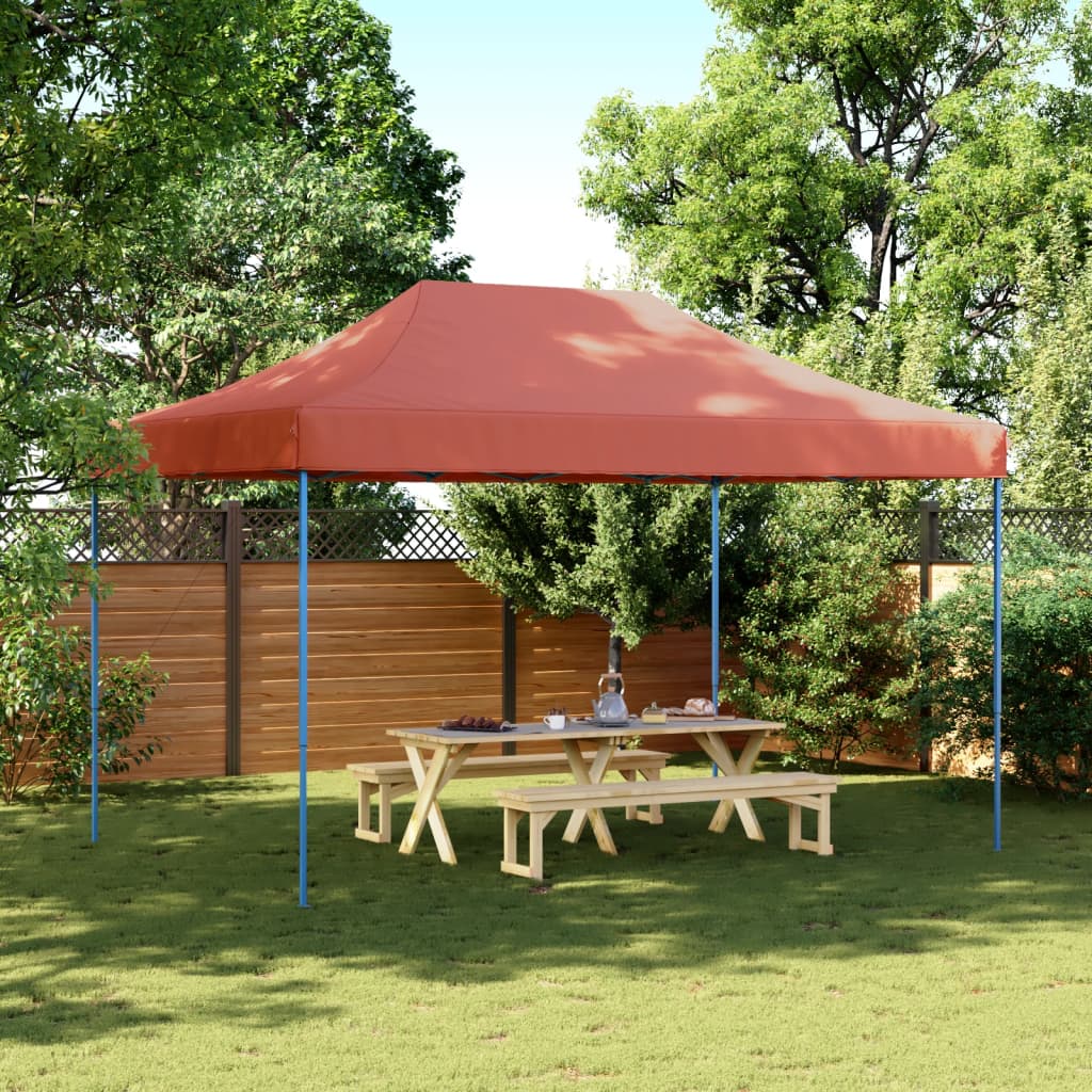 Partytent inklapbaar pop-up 440x292x315 cm terracotta