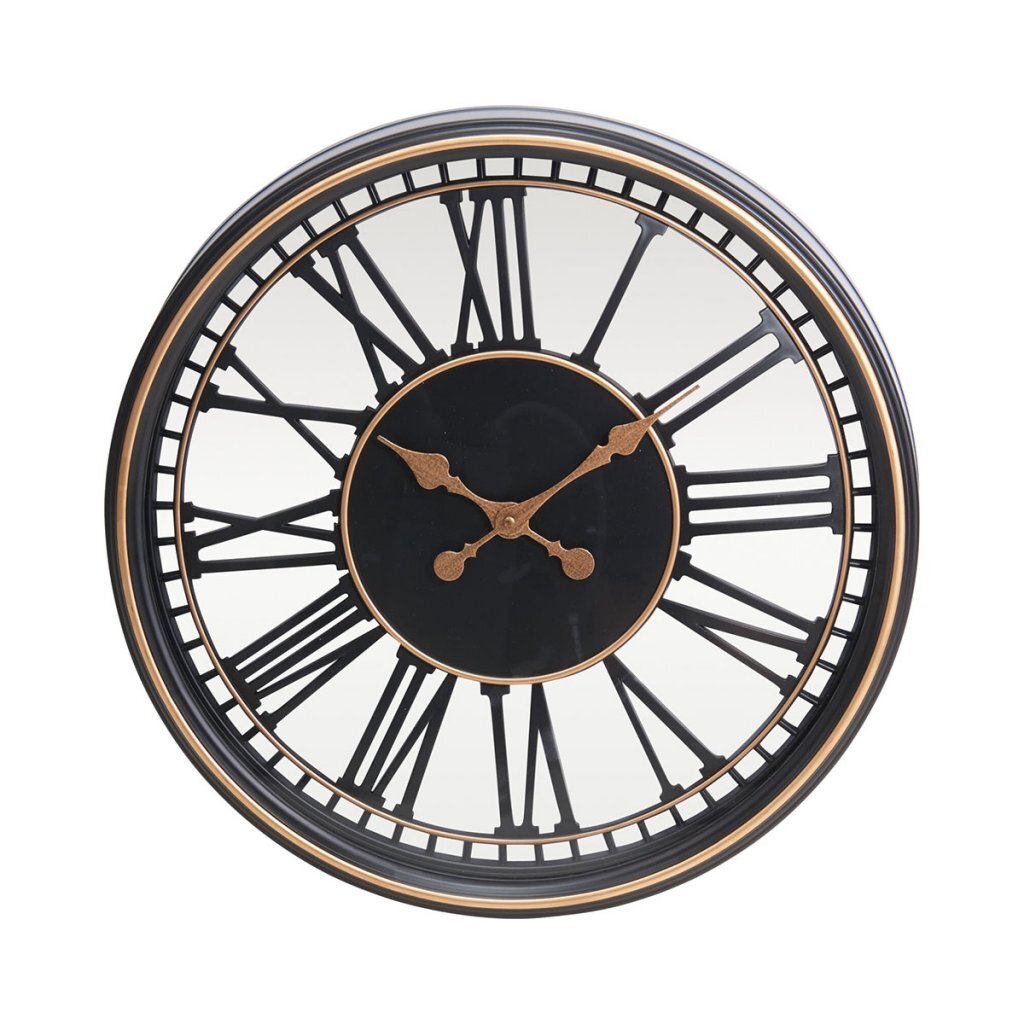 Analoge\u0020Wandklok\u002049.5\u0020cm\u0020Zwart\u002FGoud